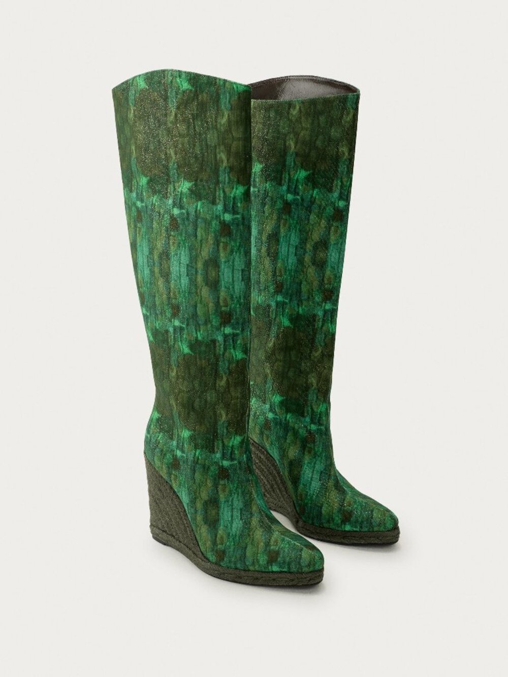 MARISA BERENSON X ZARA PRINTED WEDGE BOOTS